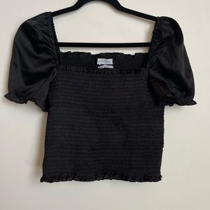 Urban Outfitter Satin Black Stretchy Top